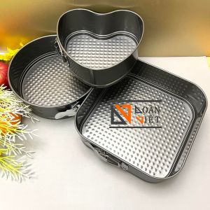 [Mẫu mới] Bộ Khuôn Gài Chống dính hình TIM VUÔNG TRÒN. Khuôn Bánh Bông Lan - KHUÔN GÀI ĐẾ RỜI Thép Carbon Không Dính. Dụng cụ làm bánh NƯỚNG TRUYỀN THỐNG gato gateau chiffon CHỮ NHẬT - VUÔNG - TRÒN TIM