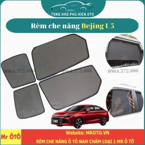Rèm Che Nắng Xe Bejing U5- Hàng Loại 1 vải dày chống nắng tốt dễ lắp đặt vừa khít - Đế nhựa/ Có hít nam châm