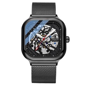 CHENXI Men Automatic Mechanical Watch Top Luxury Brand Tourbillon Business Waterproof Clock Male Stainless Steel Wristwatch
