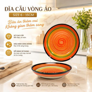 Đĩa Sứ Cầu Vồng Độc Đáo Size 6 – 15cm Phụ Kiện Decor Nhà Bếp Hiện Đại Cao Cấp