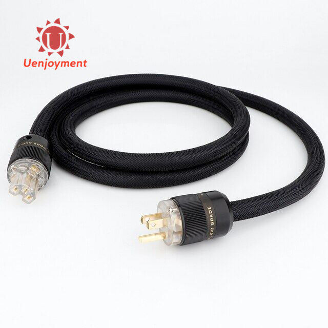 【Stock in SG】HiFi Power Cord Hi-End Braided Sleeve Amplifier Power Cable - 10AWG - OD 17MM - Shielding Audiophile High Fidelity AC Power Wire Audio Power Cable UK US EU Custom Plug