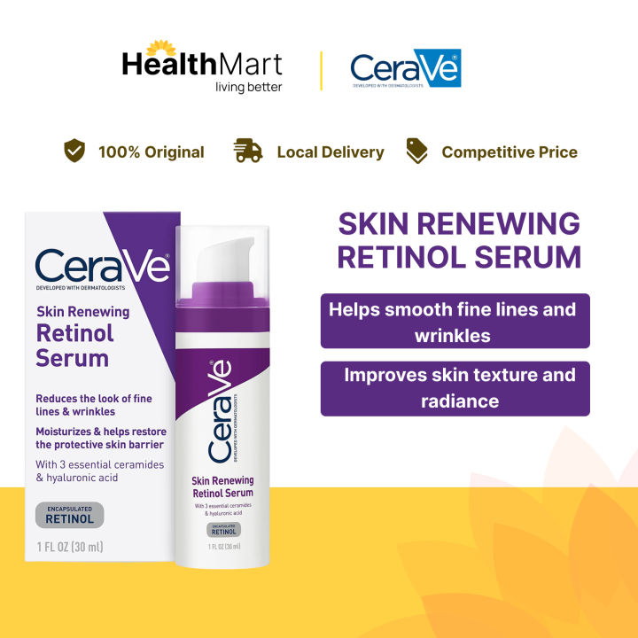 [SG] CeraVe Skin Renewing Retinol Serum, For Smoothing Fine Lines And ...