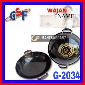 WAJAN KUPING GSF ENAMEL ANTI LENGKET / WAJAN KUPING GSF 34CM HITAM / WAJAN KUPING ENAMEL GSF 34CM / WAJAN KUPING ANTI LENGKET 34CM / WAJAN KUPING ANTI LECET 34CM / WAJAN KUPING GSF 2034 34CM HITAM