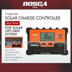 Solar Charge Controller PWM 12V/24V/48V For Solar Off-Grid System 10A/20A/30A/40A/50A/60A Bosca Brand