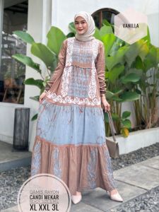 GAMIS BATIK CAP BAHAN TWILL RAYON CANDI MEKAR