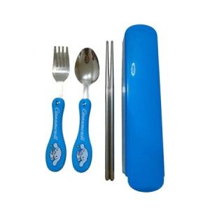 Set Alat Makan Sendok Garpu Sumpit Anak Stainless / Peralatan Makan Anak Set Karakter