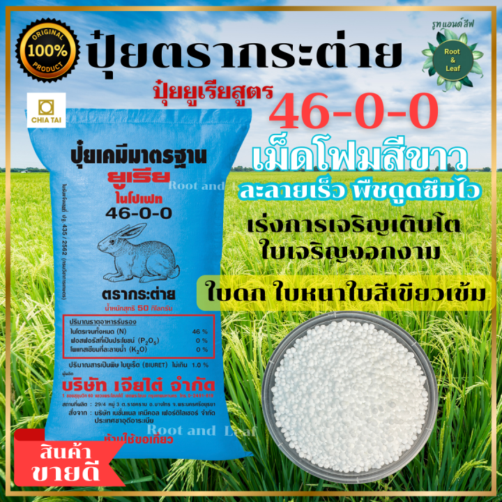 ปุ๋ยยูเรีย 46-0-0 ตรากระต่าย เร่งใบ
