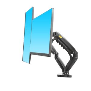 North Bayou NB F160 Dual Monitor Arm Bracket 17" - 27" Monitor VESA Compatible 2 Monitor Setup Gas Strut Desk Mount