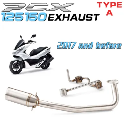PCX 125 150 Motorcycle Scooter Exhaust Muffler Full System Middle Pipe Slip-On Escape Fit For PCX125 PCX150 Exhaust17-2022