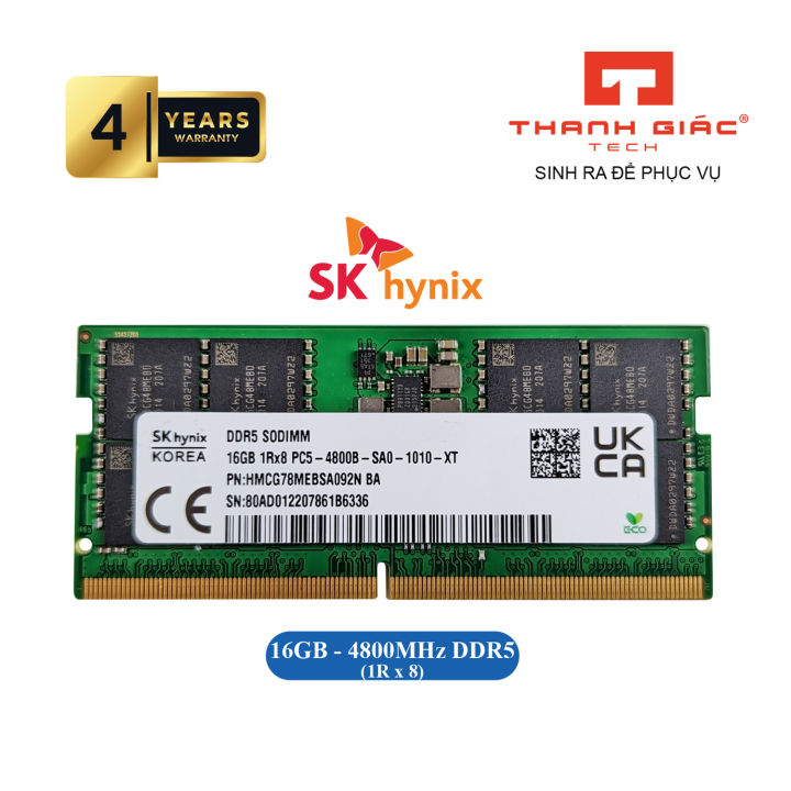 RAM Laptop DDR5 SK Hynix 16GB Bus 4800 - Bảo Hành 4 Năm | Lazada.vn