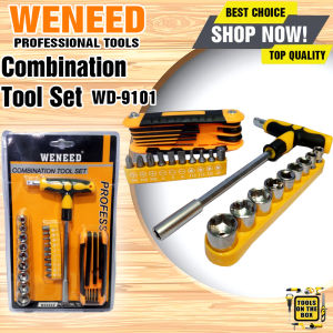 WENEED T Screwdriver and Socket bits Set Hex Wrench T Type Handle Socket Wrench with Allen Key Wrench Combination Tool Set WD9101