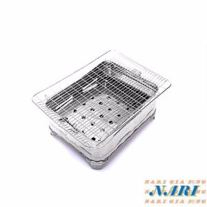 Lò Nướng Than Inox Loại Lớn Bếp lò nướng than inox kèm vỉ nướng cao cấp tiện dụng - Dụng cụ bếp - gia dụng Nari