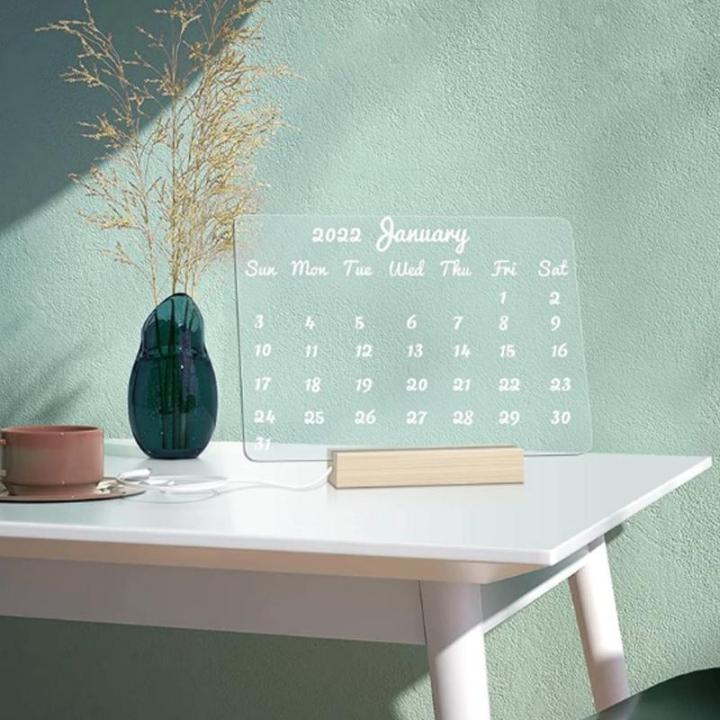 Drawing Board Night Light USB Powered Message Board Desk Lamp Wooden