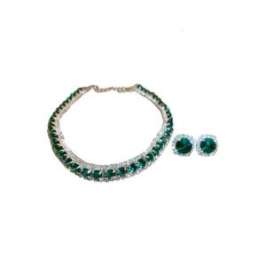 Dazzling đá Cubic Zirconia cặp đồng Làm Vòng Cổ Bông tai Combo thiết kế gọn nhẹ cho da nhạy cảm