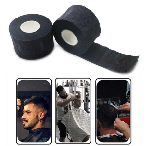 1 Roll Disposable Paper Barber Neck Strips Black Professional Stretchy Paper Neck Band for Salon Haircut Styling