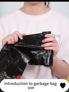 Drawstring Trash Bags Extra Thick Strong Large Size Kitchen Black (100 Pcs)