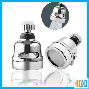 Đầu vòi thay thế vòi rửa bát đầu vòi tăng áp ngắn 3 chế độ mạ Crom sáng bóng xoay 360 độ tiện dụng - QM.PK122