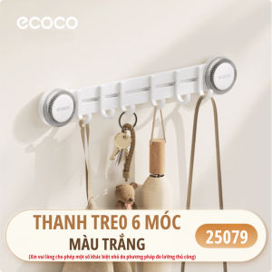 Thanh treo chịu lực ECOCO 8 móc treo hít chân không thế hệ mớiMóc đa năng di chuyển thông minh treo đồ dùng bếpnhà tắm