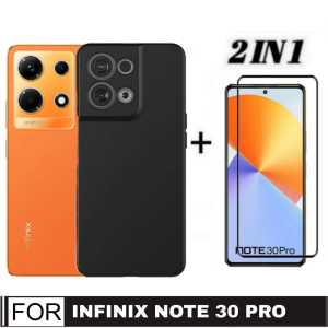 PROMO PAKET 2IN1 SOFT CASE INFINIX GT 10 PRO 5G 2023 / INFINIX NOTE 30 / INFINIX NOTE 30 PRO / INFINIX HOT 11 2021 CASING BLACK SILICONE PRO CAMERA