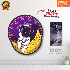 COD Grosir jam dinding Beli 1 GRATIS 1 hiasan dinding/jam dinding anak Tema Astronot/jam dinding anak karakter/jam dinding anak aesthetic
