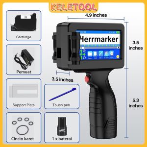 Handheld Inkjet Printer for printing production date Directly. 25 Languages for printing text label digital QR code