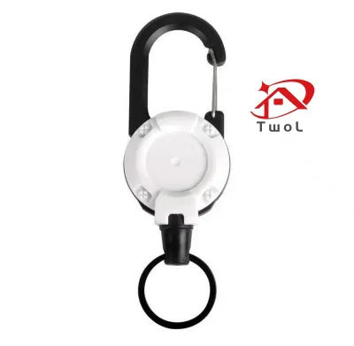 TWOL SHOP 1pcs Retractable Carabiner Wire Rope Buckle Keychain Anti-Lost Easy Pull Outdoor ID Badge Cord Holder