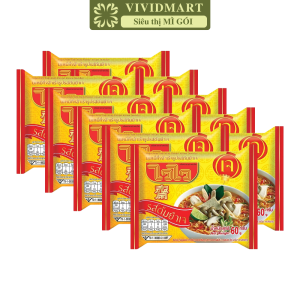 [SET 10 GÓI] - WAI WAI - Mì Wai Wai chay 2 vị: Nấm (không chua) và Chua cay Mì chay ăn liền Thái Lan Mì chay WaiWai ăn liền Thái Lan (60g/gói)