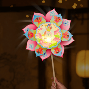 ainachu lantern chinese灯笼 traditional 中秋节灯笼 Handmade Rotating Windmill Light Ancient Style DIY Material Package Kids Traditional Craft Handheld Lantern Mid Autumn Festival