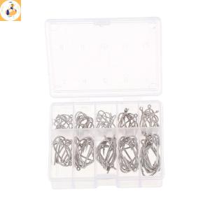 EOY 100pcs box Fishing Hooks Carbon Steel Single Circle Fishhook Fishing Accessories