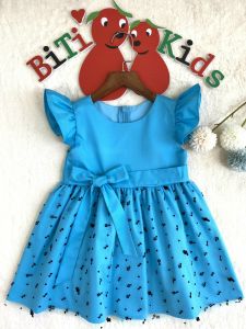 Đầm công chúa bé gáiváy trẻ em hai lớp thiết kế cao cấp màu đỏ xanh dương chơi NoelTếtBITIKIDS size từ 0-8 tuổi