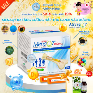 [NSF1111 Giảm 111K] Midu MenaQ7 180mcg Canxi D3K2 Q7 Cho Bé Tăng Chiều Cao Phát Triển Chắc Xương Hộp 30 Ống Chính Hãng