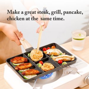 panggangan marble STEAK PAN VALRY anti lengket grill pan 27cm semua jenis kompor panci panggang sekat serbaguna