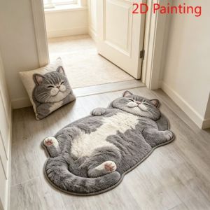 NOBLELYN Anti-fouling Cat-Shaped Area Rug Easy to Clean Non-Slip Cartoon Carpet Soft Home Decor Carpet Living Rooms