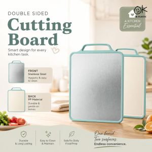 Kitchen Cutting Board Stainless Steel Chopping Board Double Sided Food Prep Board