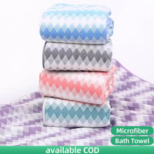 BH Fashion 1Pcs Microfiber Checkered Diamond Bath Towel Soft Beach Towel 70x140CM