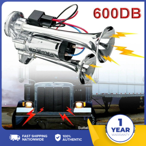 Compressor silve 24V 600DB Super Loud Black Dual Trumpet Electronically Controlled Car Air Horn for Cars Trucks Boats
