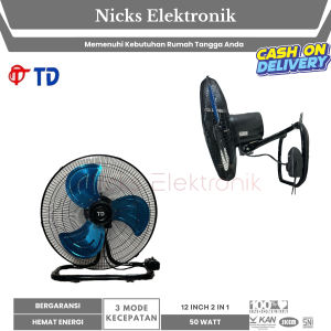 [COD] KIPAS ANGIN TORNADO 2IN1 12 INCH / KIPAS DINDING / KIPAS MEJA / KIPAS LANTAI