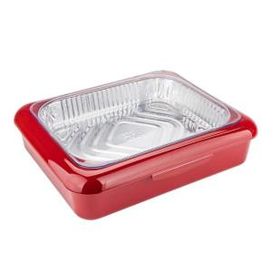 Space Saving Plastic Organiser For Aluminum Foil Pan Stackable Design With Lid Outdoor Event Essential