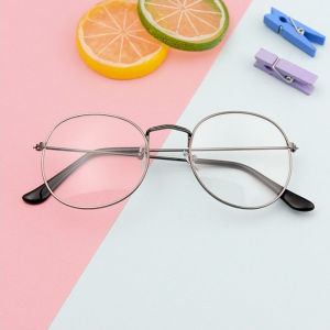 🇲🇾Retro Fashion Style Eyeswear Spectacle Frame Clear Lens Round Glasses Fashion Simple Design Frame Glasses No Power Cermin Mata