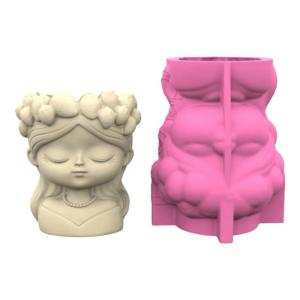 Nhựa tái sử dụng cô gái đầu planter khuôn cho Handmade nữ thần đầu trồng bê tông crafting DIY dụng cụ làm vườn