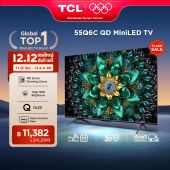 NEW 2025 TCL ทีวี 55 นิ้ว 4K Mini QLED Google TV รุ่น 55Q6C HVA Panel ระบบปฏิบัติการ Google/Gaming TV/IMAX Enhanced/MEMC 120 Hz/VRR 240 Hz/HDR10+ - WIFI  Dolby Vision & Atmos & DTS Airplay 2 2.1 Audio [ผ่อน 0% นาน 10 เดือน]