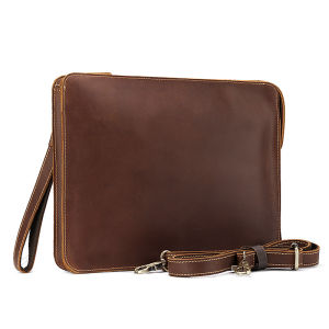 Royal Bagger Men Messenger Bags Business Envelope Bag Shoulder Sling Bags Crazy Horse Leather Long Purse Handbag Clutch Bag Genuien Cow Leather