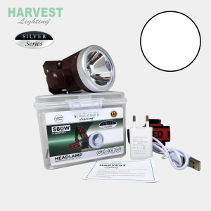 S80W Headlamp Harvest Lighting Senter Kepala LED Silver Series
