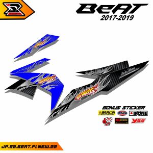 Stiker Beat Fi New 2016-2019 Variasi Hot Wheels Sticker Striping Beat Street Esp Hotwheels Api JP 22