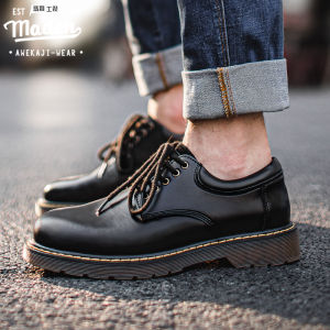 Maden brand men business men shoes 2025 autumn new office casual shoes youth big shoes wild England style trend boy cool classic black leather shoes