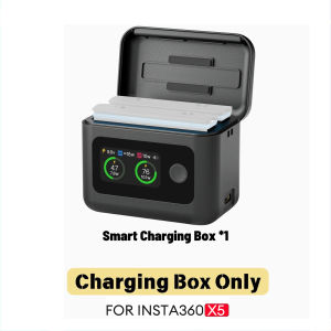 【🇸🇬 STOCK】SYMIK For Insta360 X5 Smart Charging Box LCD Display Battery Charger Two Bay Fast Charge Case with 2400mah Original Battery For Insta360 X5 Accessories