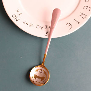 Houseeker Cartoon Doraemon Coffee Spoon 304 Stainless Steel Round Head Spoons Honey Dessert Stirring Spoon Christmas New Year Kids Gift