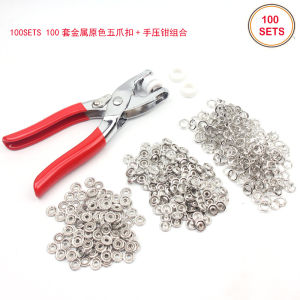 50 Sets Metal Snaps Buttons with Fastener Pliers Press Tool Kit Perfect for DIY Clothes Hats Fasteners Kit Clothing Sewing