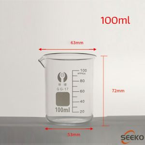 Seeko Glass Beaker 50/100/ml Laboratory Measuring Cup Glassware For School Study Lab Glass Beaker Set
