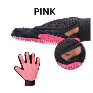 Pet Grooming Glove Gentle Deshedding Brush Glove Efficient Pet Hair Remover Mitt Enhanced Five